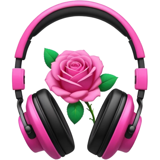 Headphones and flower emoji