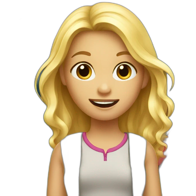 Blond girl at camping emoji
