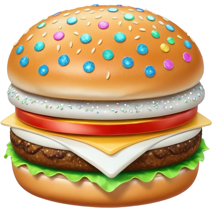 glitter white hamburguer emoji