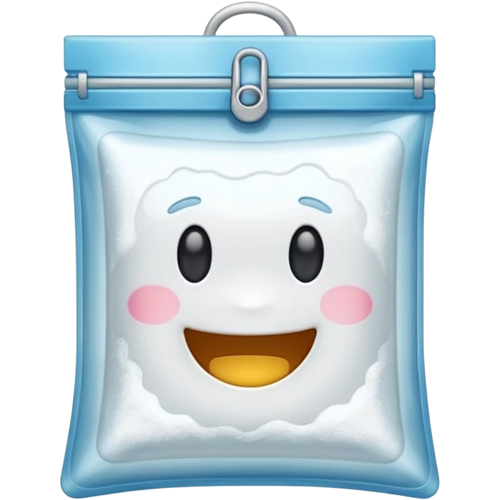happy zip lock with white powder emoji