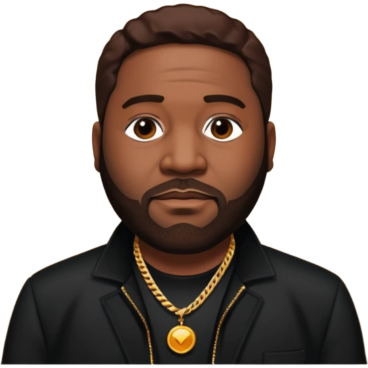 Gerald Levert with dark brown hair, black outfit emoji