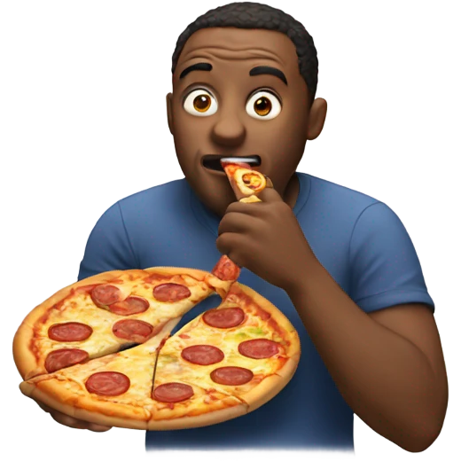 Man eating pizza emoji