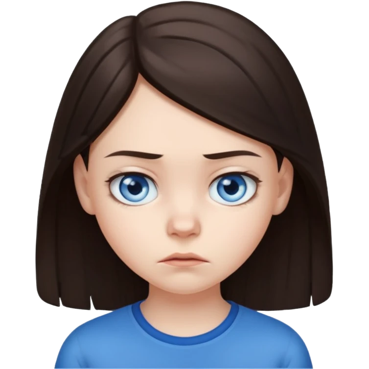 11 years old  dark brown hair hate the world emoji