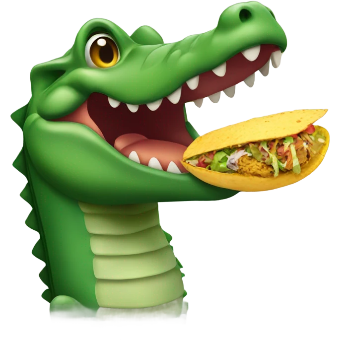 A Mexican alligator with a taco emoji