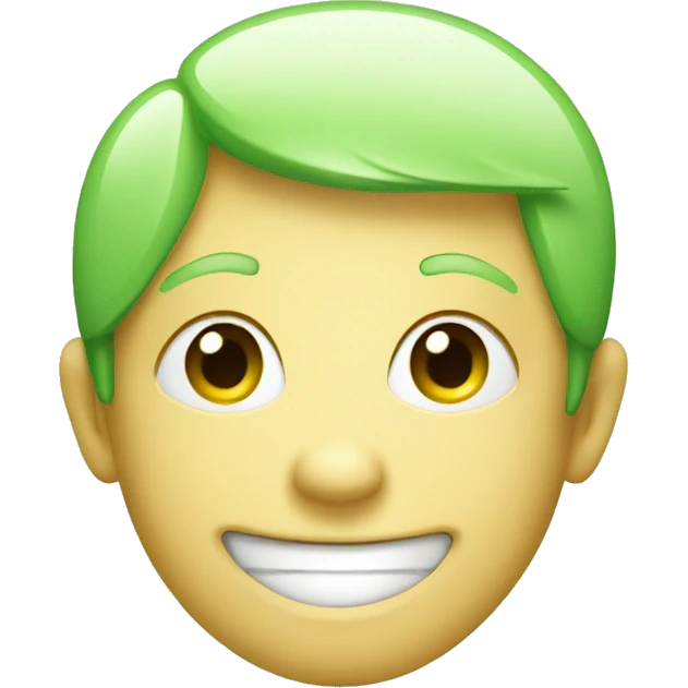 Smile face green emoji