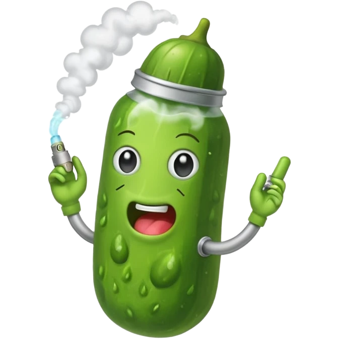 Pickle vaping with smoke cloud  emoji