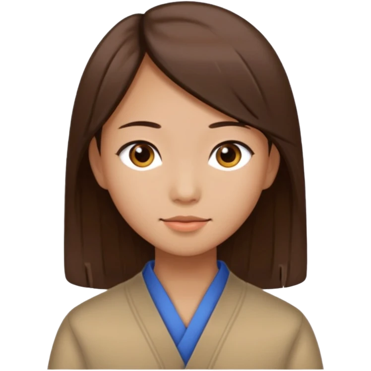 Chinese straight brown hair emoji