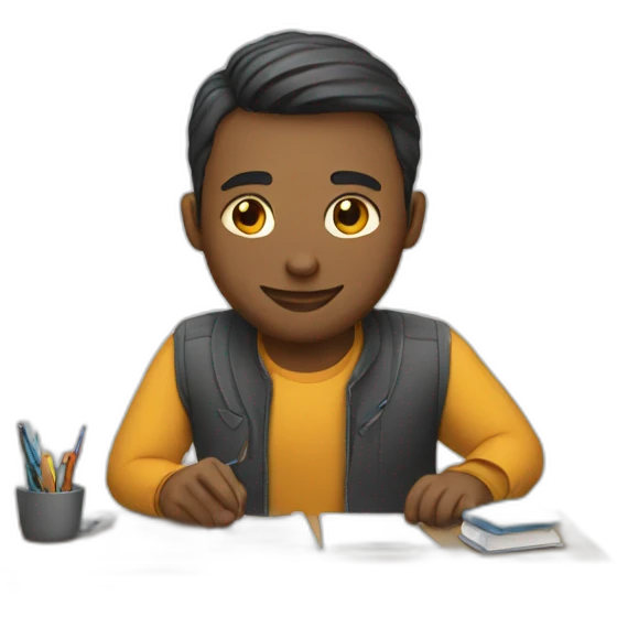 A guy working on his desk emoji