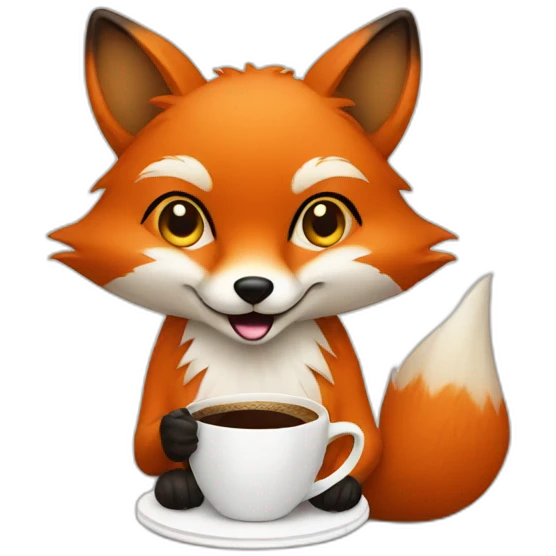 fox with coffee emoji
