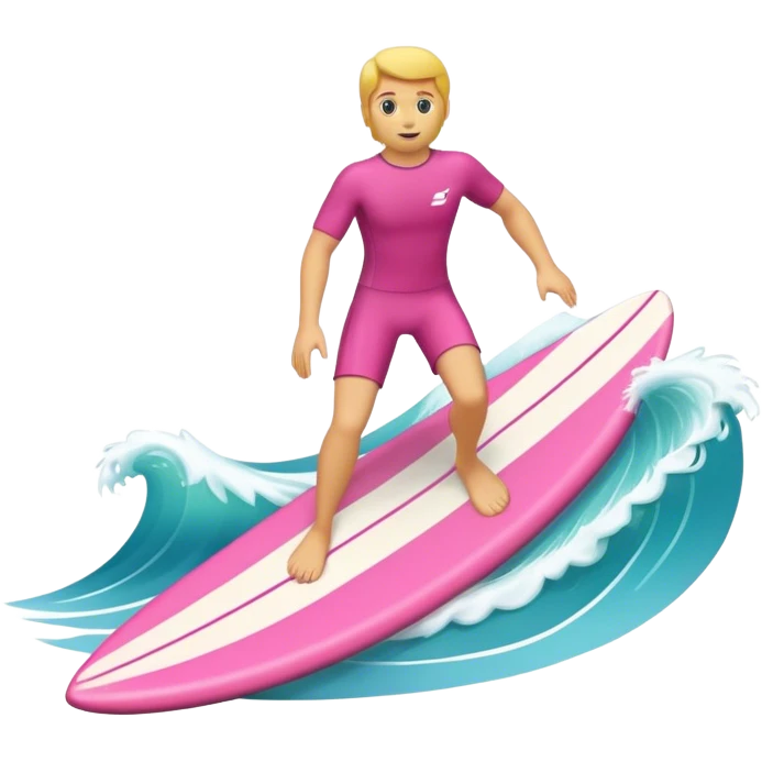only a pink surfboard on a wave emoji emoji