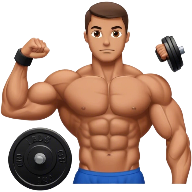 bodybuilder laying down abs exercise emoji