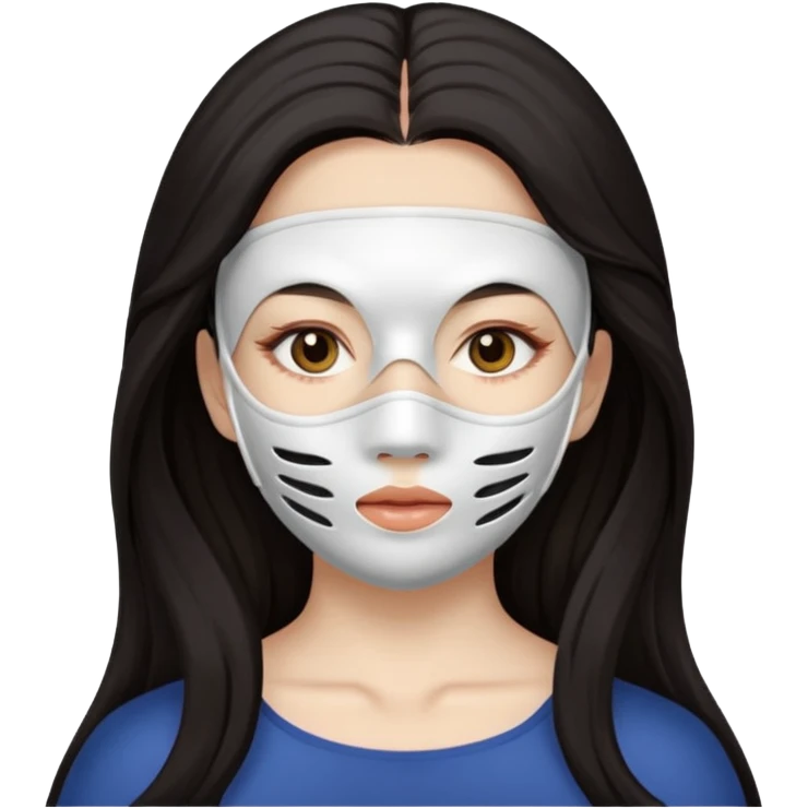 lady is relaxing with a facemask emoji