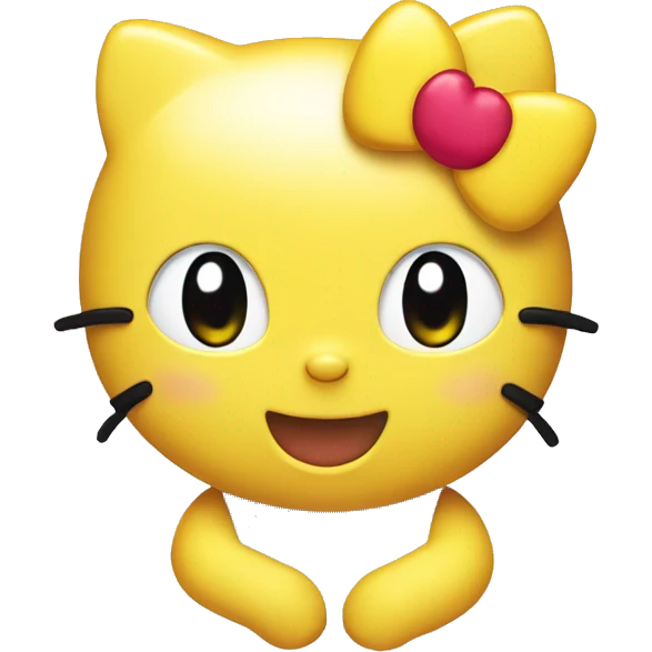Hello kitty as a yellow emoji smiling  emoji