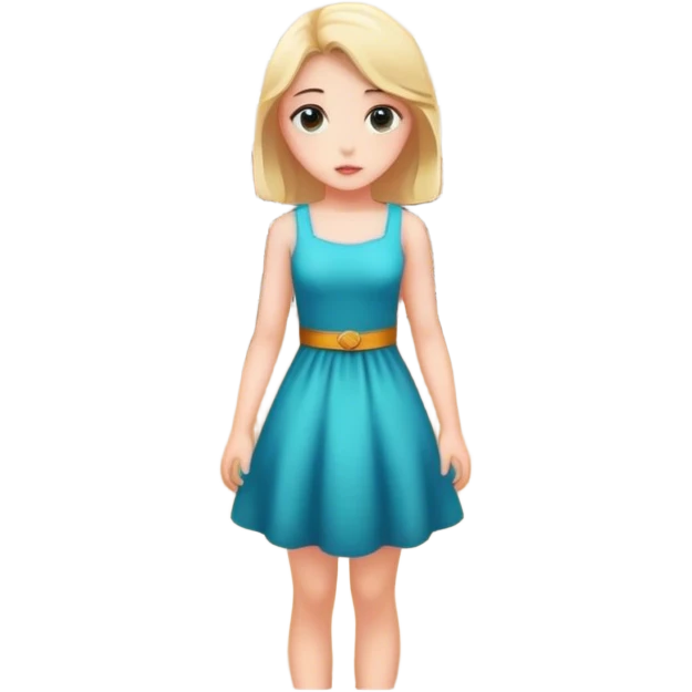 Girl in a dress in a library ￼ emoji