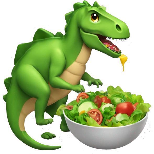 dinasour eating a salad emoji