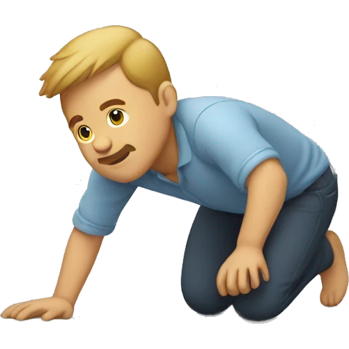 man crawling like a baby emoji