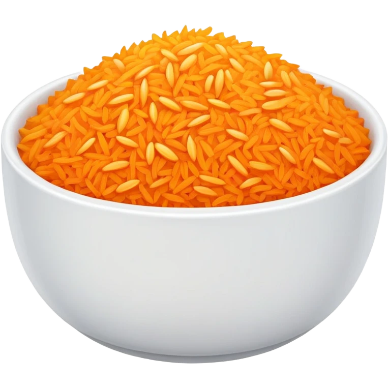 bowl of bright orange rice emoji