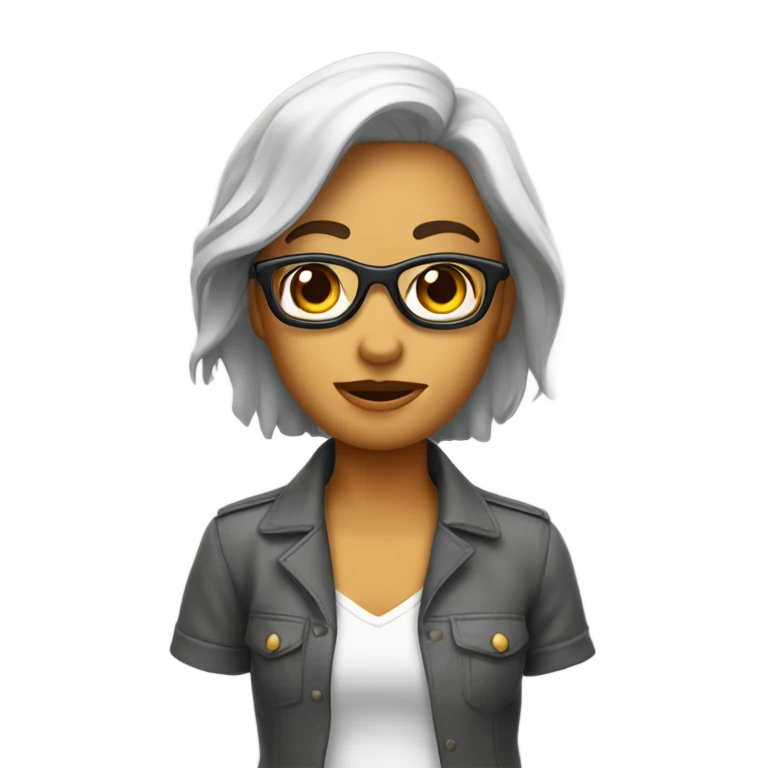 chica pelirroja con chinos y lentes  emoji