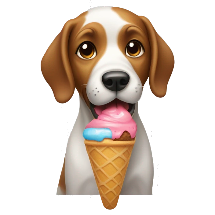 Dog eating ice cream emoji