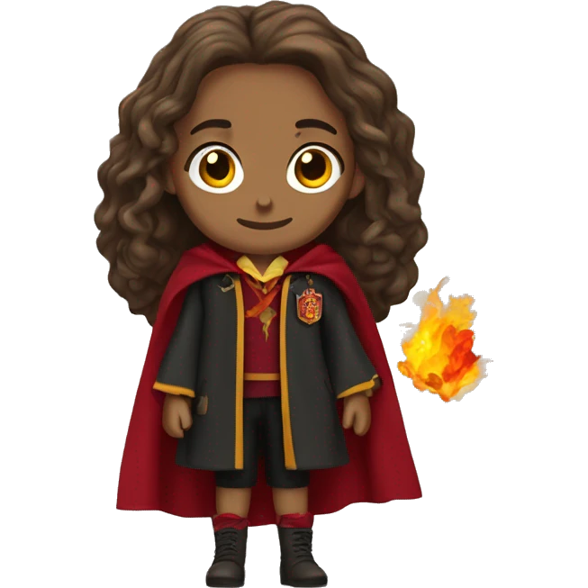 Hermione granger, figure with cape gryffindor emoji