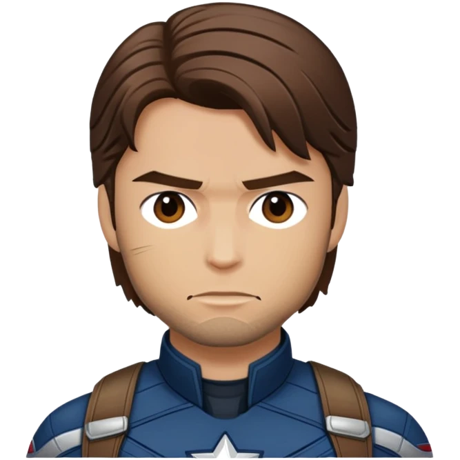 bucky barnes portrait marvel, brown hair from captain america: civil war emoji