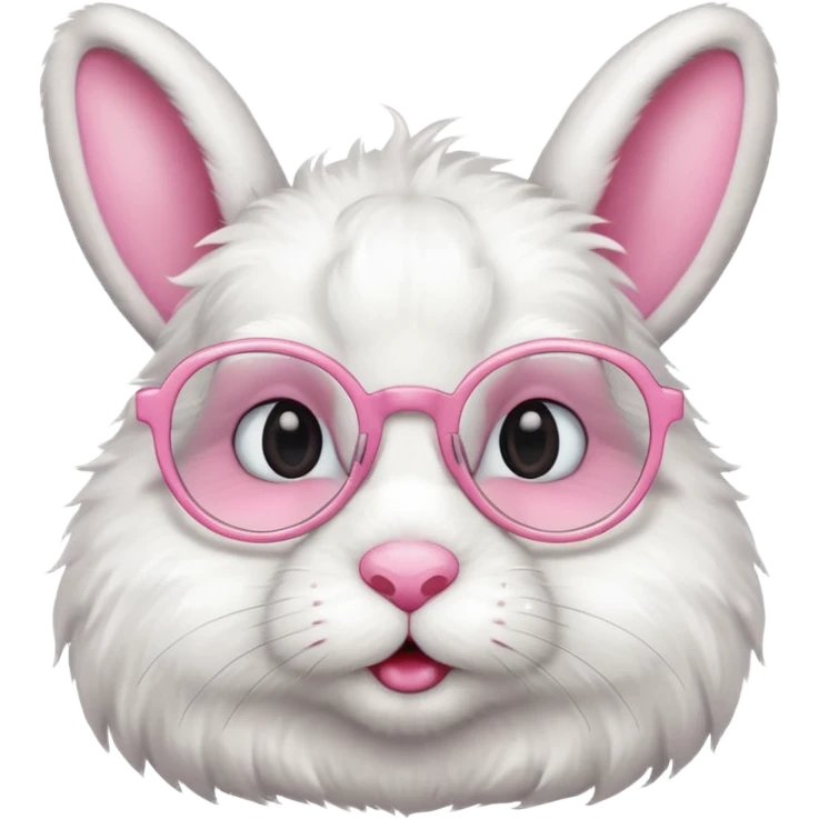 Bunny bust with eyeglasses with body emoji