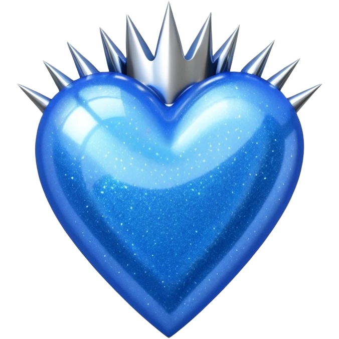 blue glittery heart with chrome spikes emoji