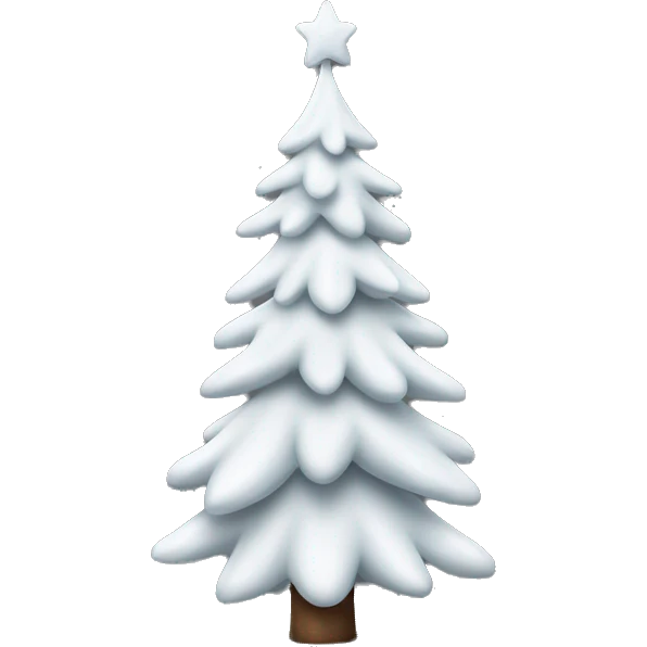  actual white fir christmas tree isolated.  emoji
