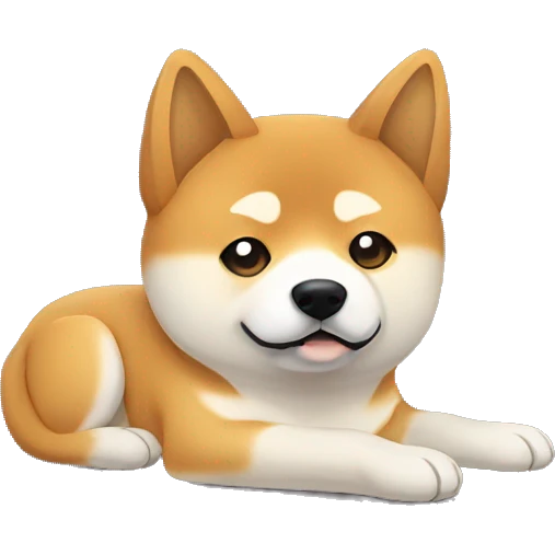 shiba inu, sad, laying down emoji