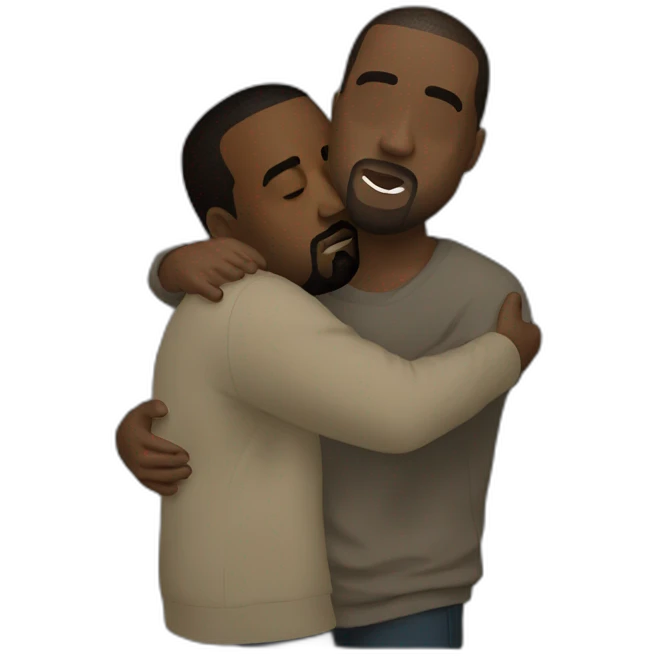 kanye west hugging kanye west emoji