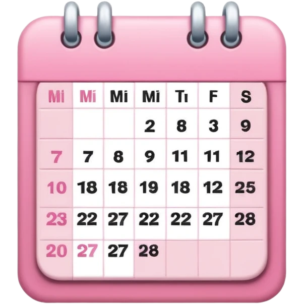 a pink-toned calendar emoji