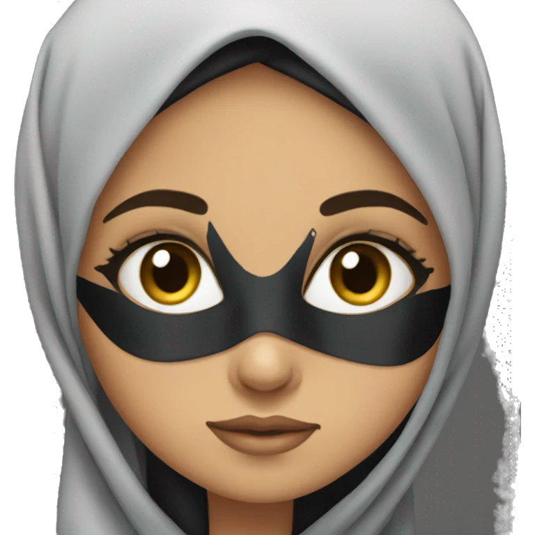 Arab Girl With black hijab With make up and Long lashes  emoji