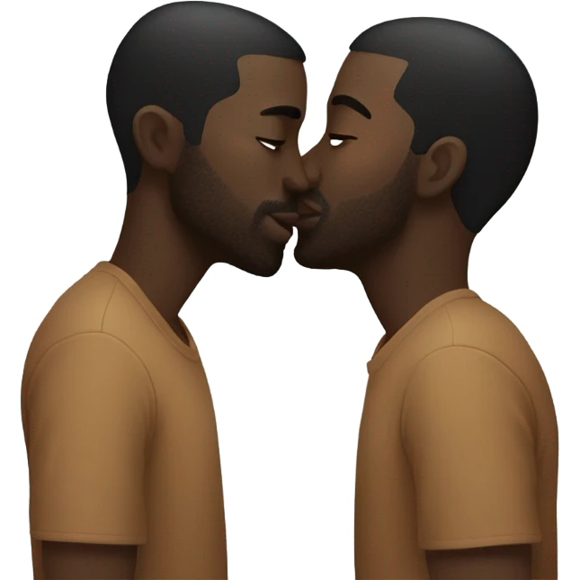 Two black men kissing emoji