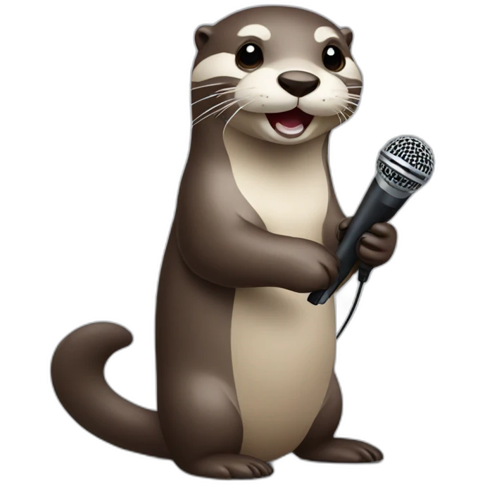 Otter with Microphone emoji
