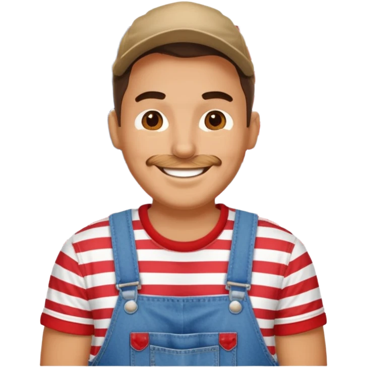 redneck guy with an american flag shirt and overalls. emoji