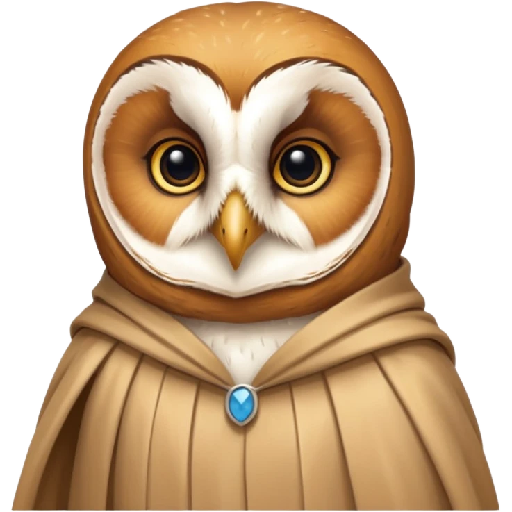 barn owl in beige cloak emoji
