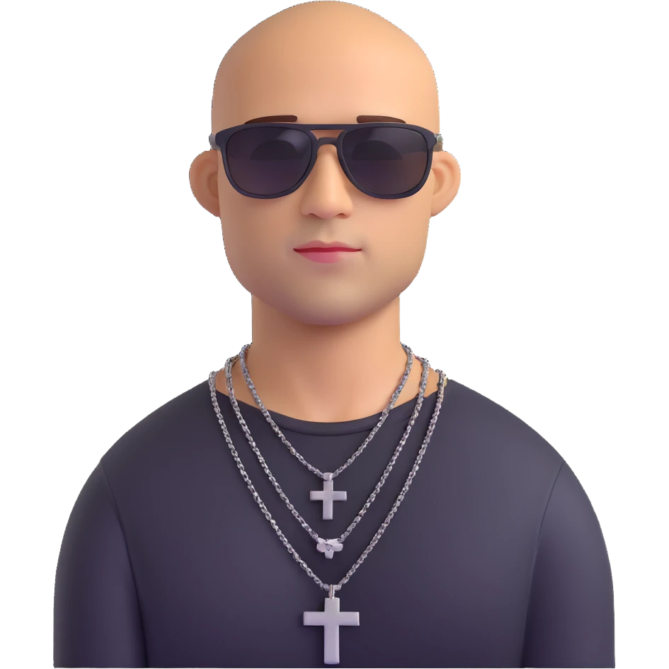 Dominic Toretto from Fast and Furious with sunglasses and cross necklace emoji