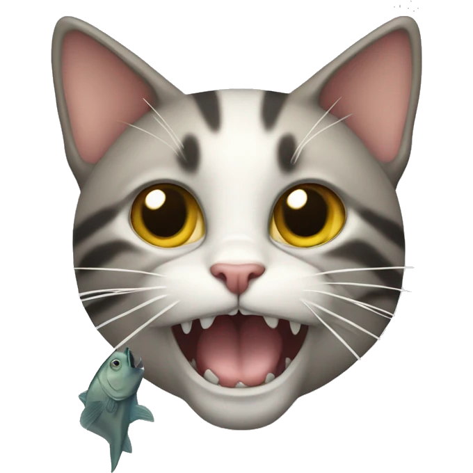 Cat with fish in its mouth  emoji