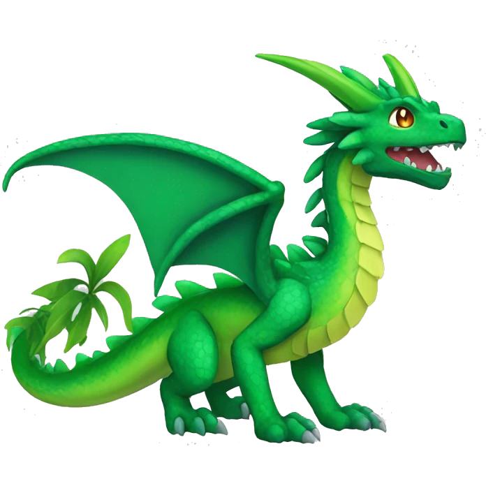 Colorful Legendary Green Jungle Grass Dragon Fakemon emoji