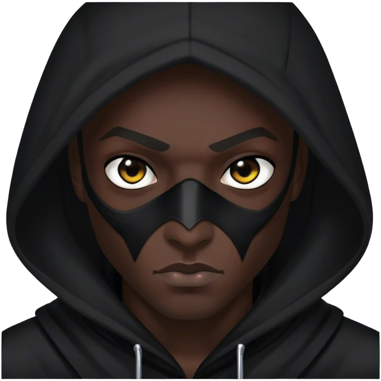 A hooded assassin in black, only his piercing eyes visible emoji