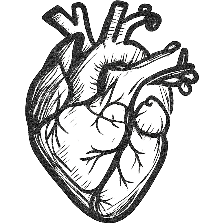 anatomically correct human heart emoji
