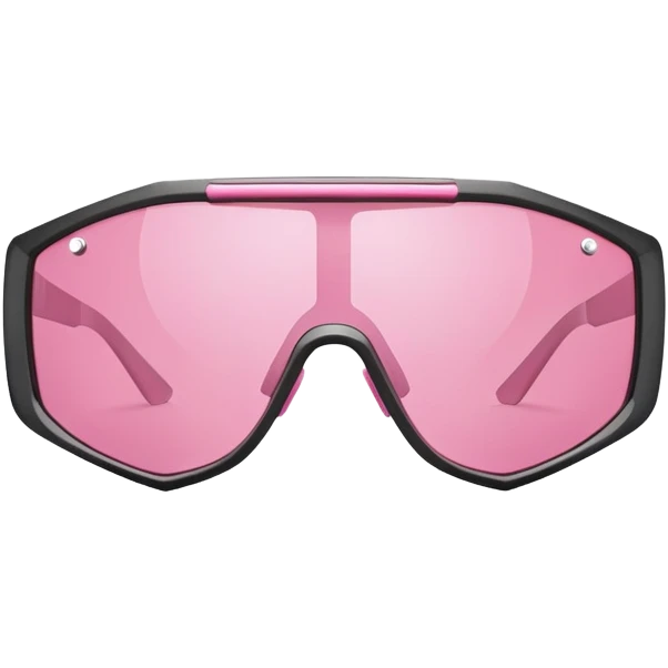 futuristic pink shield sunglasses with thick carbon fiber frame, athletic style emoji