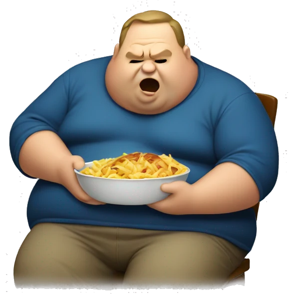 Fat man eating  emoji
