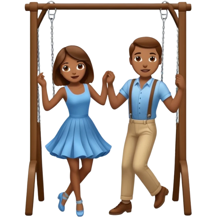 brown hair couple dancing swing emoji