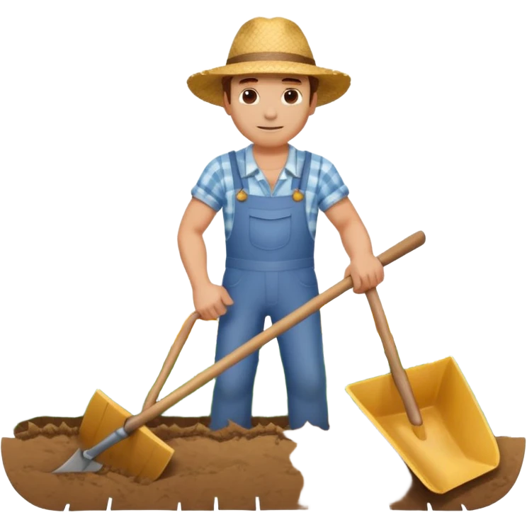 man plowing a field emoji