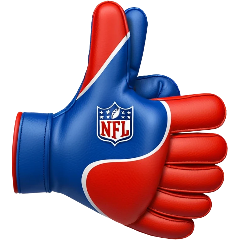  #1 glove nfl thumbs up   in blue (#00A3E0) and red (#F9423A)  emoji