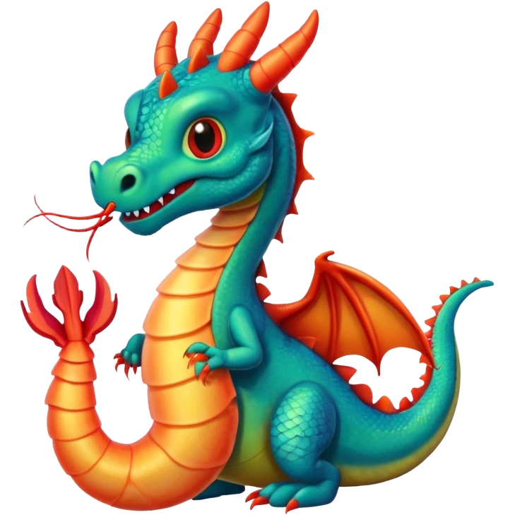 a dragon and a shrimp are friends emoji