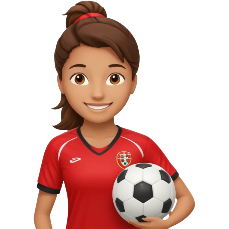 woman soccer player with red jersey emoji
