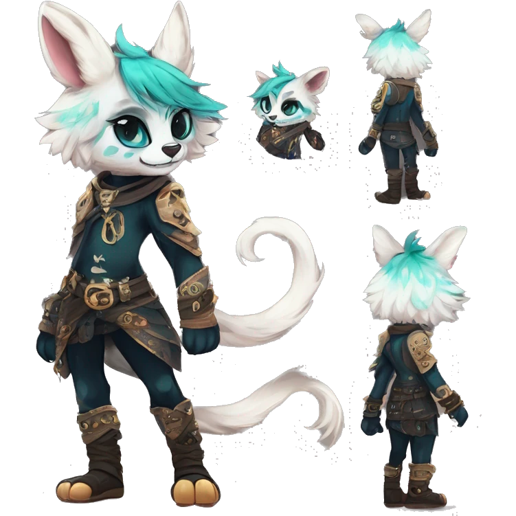 Cool cute Kawaii edgy fantasy shiny animal  fursona Fionbri vernid by griffsnuff & LiLaiRa & Falvie full body emoji