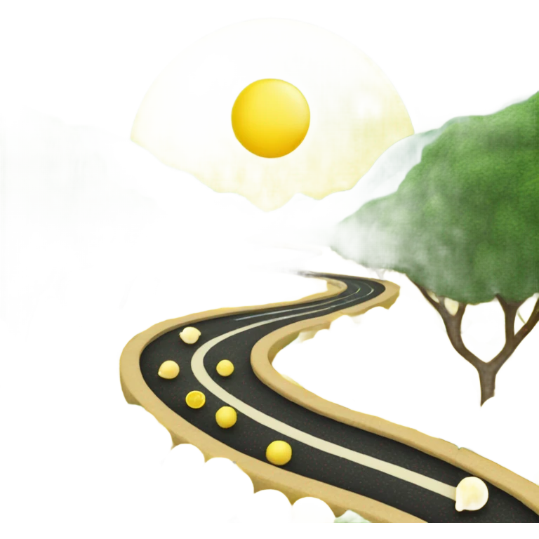"Lemon Path"
Description: A road leading to the sun, stylized as a lemon. The road is framed by tea leaves. emoji
